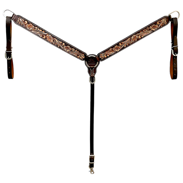 BER458-Western Leather Breast Collar