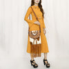 ADBG1486 American Darling Hair-On Cowhide & Hand-Tooled Crossbody Bag | Tassel Flap Purse