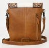 ADBG1486 American Darling Hair-On Cowhide & Hand-Tooled Crossbody Bag | Tassel Flap Purse