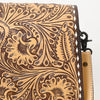 ADBGZ780 Natural Tooled Leather Crossbody Bag - Western Floral Flap Shoulder Purse