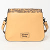 ADBGZ780 Natural Tooled Leather Crossbody Bag - Western Floral Flap Shoulder Purse