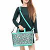 ADBGZ835 Hand-Tooled Leather Western Tote Handbag - Square Handle Design