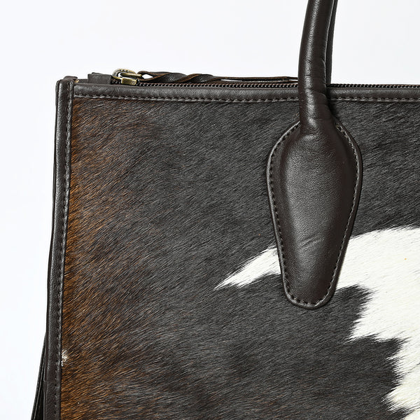 ADBGM428 Hair-On Cowhide Leather Tote Bag with Structured Handles - American Darling