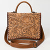 ADBG1487 American Darling Hand-Tooled Leather Messenger Bag Floral Carved Genuine Western Purse