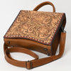 ADBG1487 American Darling Hand-Tooled Leather Messenger Bag Floral Carved Genuine Western Purse