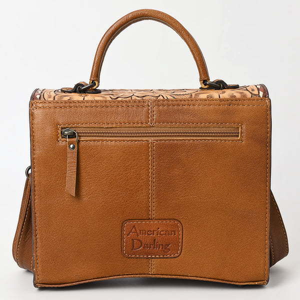 ADBG1487 American Darling Hand-Tooled Leather Messenger Bag Floral Carved Genuine Western Purse