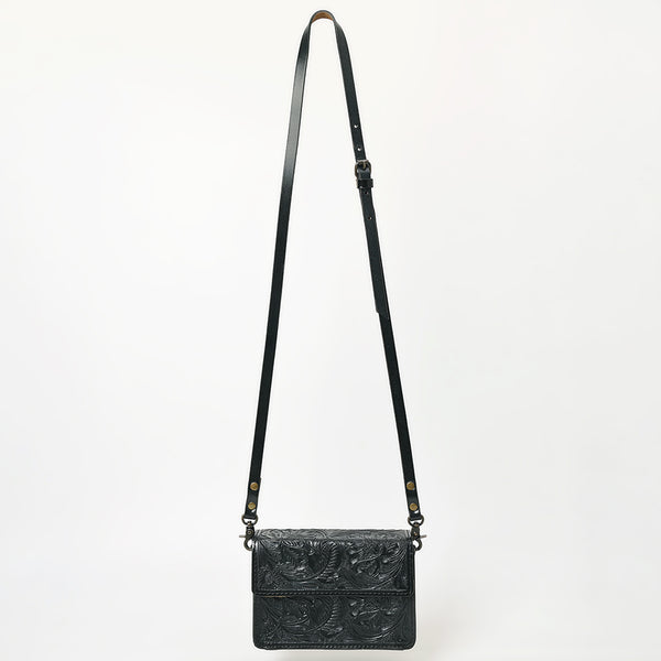 ADBG1491 American Darling Hand-Tooled Leather Small Cross Body Bag Floral Carved Western Purse