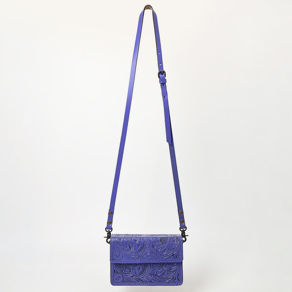 ADBG1491 American Darling Hand-Tooled Leather Small Cross Body Bag Floral Carved Western Purse