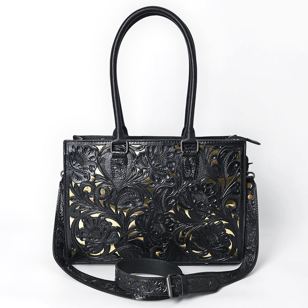 ADBG1492 American Darling Hand-Tooled Genuine Leather Western Tote Bag for Women | Floral Carved Everyday Tote