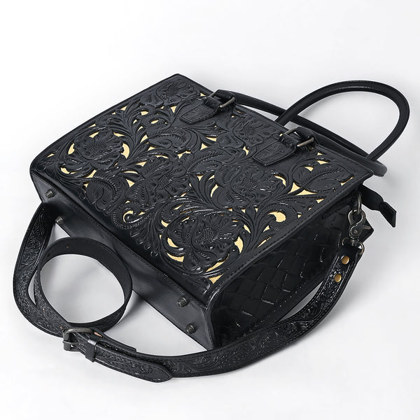 ADBG1492 American Darling Hand-Tooled Genuine Leather Western Tote Bag for Women | Floral Carved Everyday Tote