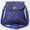 ADBG1496 American Darling Hand-Tooled Leather Crossbody Bag | Floral Carved Western Purse