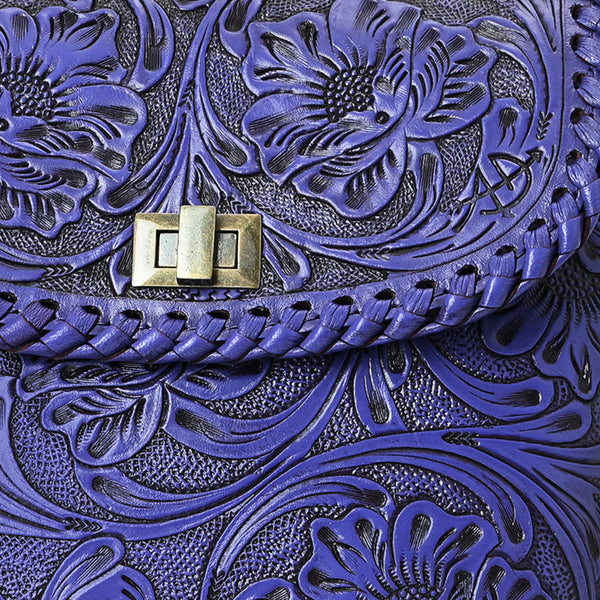 ADBG1496 American Darling Hand-Tooled Leather Crossbody Bag | Floral Carved Western Purse