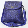 ADBG1496 American Darling Hand-Tooled Leather Crossbody Bag | Floral Carved Western Purse