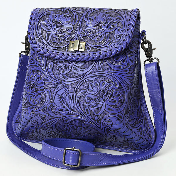 ADBG1496 American Darling Hand-Tooled Leather Crossbody Bag | Floral Carved Western Purse