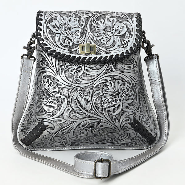ADBG1496 American Darling Hand-Tooled Leather Crossbody Bag | Floral Carved Western Purse