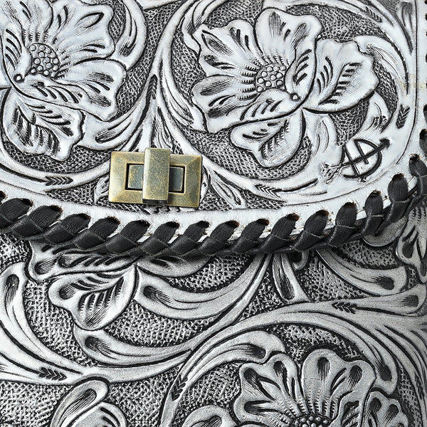 ADBG1496 American Darling Hand-Tooled Leather Crossbody Bag | Floral Carved Western Purse