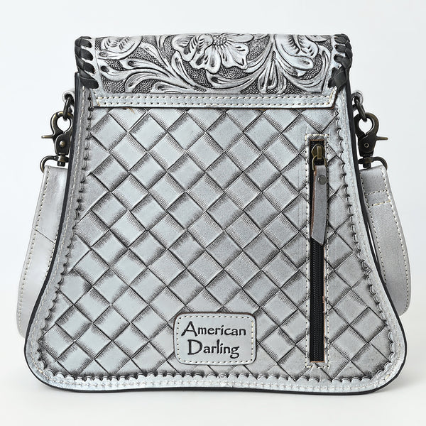 ADBG1496 American Darling Hand-Tooled Leather Crossbody Bag | Floral Carved Western Purse