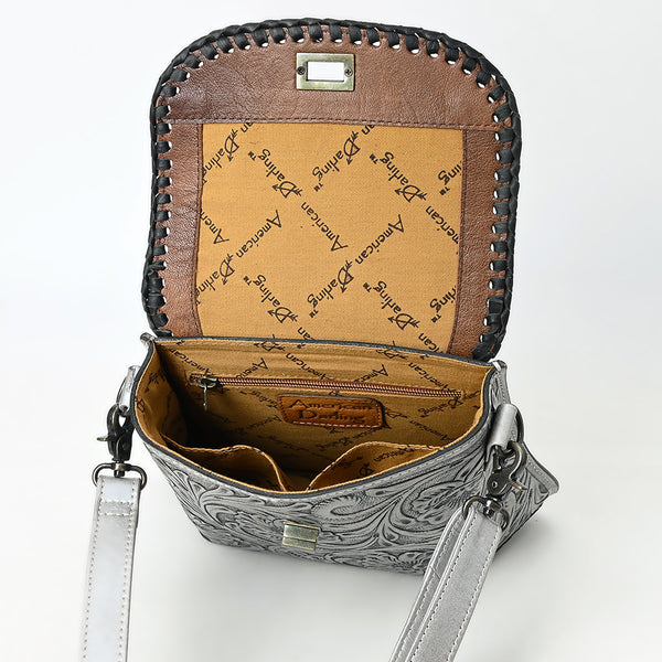 ADBG1496 American Darling Hand-Tooled Leather Crossbody Bag | Floral Carved Western Purse