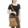 ADBG1496 American Darling Hand-Tooled Leather Crossbody Bag | Floral Carved Western Purse