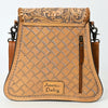 ADBG1496 American Darling Hand-Tooled Leather Crossbody Bag | Floral Carved Western Purse