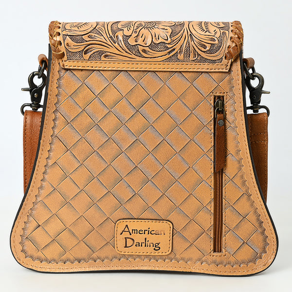 ADBG1496 American Darling Hand-Tooled Leather Crossbody Bag | Floral Carved Western Purse