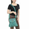 ADBG1496 American Darling Hand-Tooled Leather Crossbody Bag | Floral Carved Western Purse