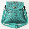 ADBG1496 American Darling Hand-Tooled Leather Crossbody Bag | Floral Carved Western Purse