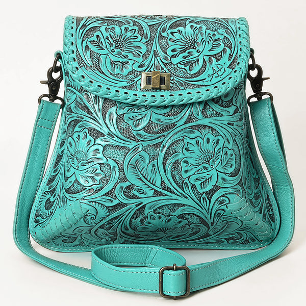 ADBG1496 American Darling Hand-Tooled Leather Crossbody Bag | Floral Carved Western Purse