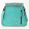 ADBG1496 American Darling Hand-Tooled Leather Crossbody Bag | Floral Carved Western Purse