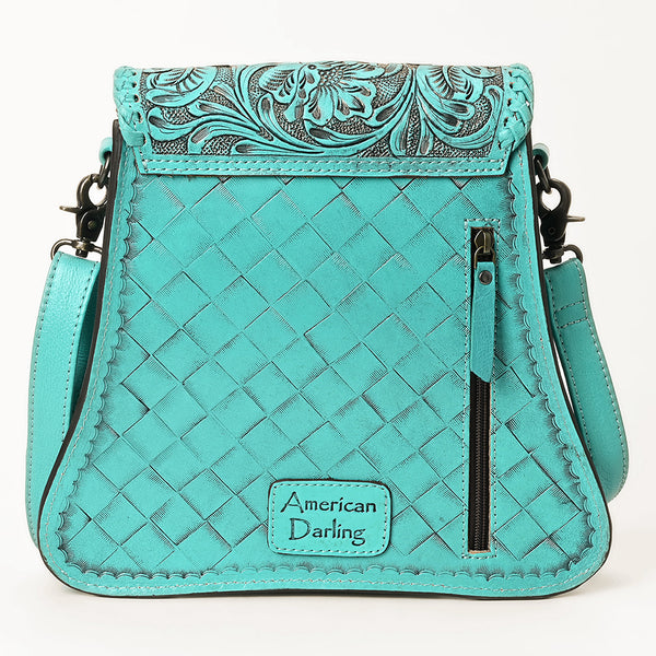 ADBG1496 American Darling Hand-Tooled Leather Crossbody Bag | Floral Carved Western Purse
