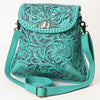 ADBG1496 American Darling Hand-Tooled Leather Crossbody Bag | Floral Carved Western Purse