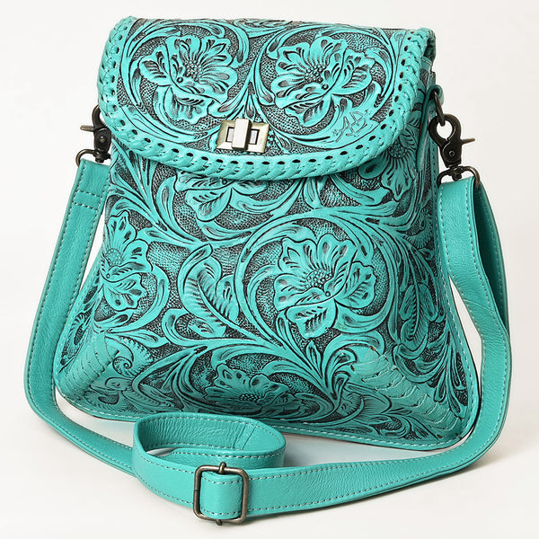 ADBG1496 American Darling Hand-Tooled Leather Crossbody Bag | Floral Carved Western Purse