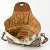 ADBG1497 American Darling Hair-on Cowhide Leather Envelope Bag | Hand-Tooled Floral Western Crossbody