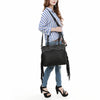 ADBG1501 American Leather Western Leather Tote Bag with Hand-Tooled Floral Panel & Fringe Details