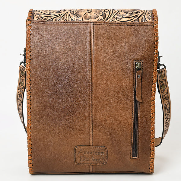 ADBG1505 American Darling Western Leather Small Cross Body Bag with Hand-Tooled Floral Carving