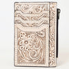 ADBG1506 American Darling Western Leather Card Holder Bag with Hand-Tooled Floral Carved Detail