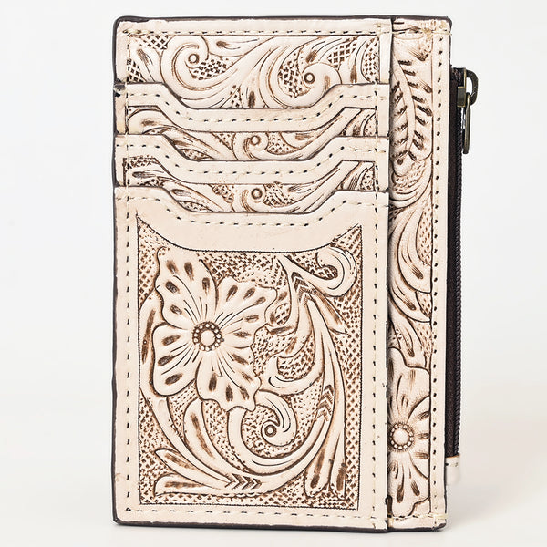 ADBG1506 American Darling Western Leather Card Holder Bag with Hand-Tooled Floral Carved Detail
