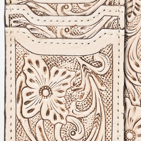 ADBG1506 American Darling Western Leather Card Holder Bag with Hand-Tooled Floral Carved Detail