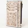 ADBG1506 American Darling Western Leather Card Holder Bag with Hand-Tooled Floral Carved Detail