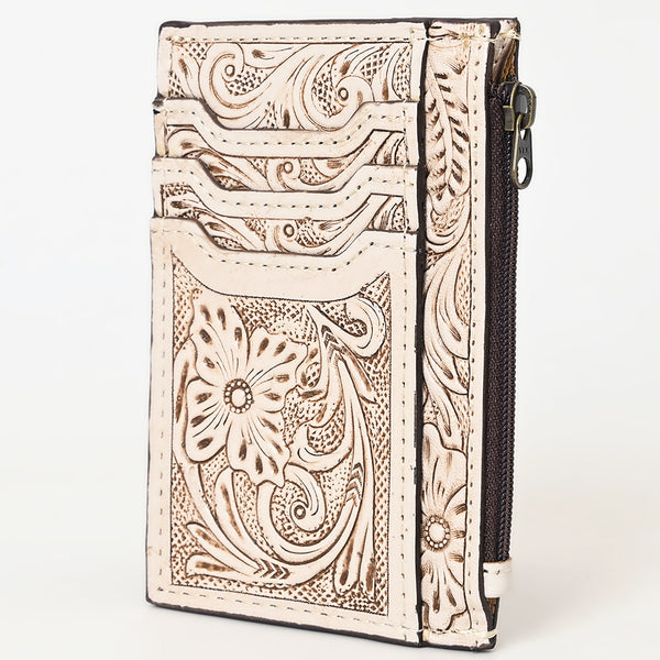 ADBG1506 American Darling Western Leather Card Holder Bag with Hand-Tooled Floral Carved Detail
