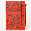 ADBG1506 American Darling Western Leather Card Holder Bag with Hand-Tooled Floral Carved Detail