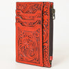 ADBG1506 American Darling Western Leather Card Holder Bag with Hand-Tooled Floral Carved Detail