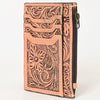 ADBG1506 American Darling Western Leather Card Holder Bag with Hand-Tooled Floral Carved Detail