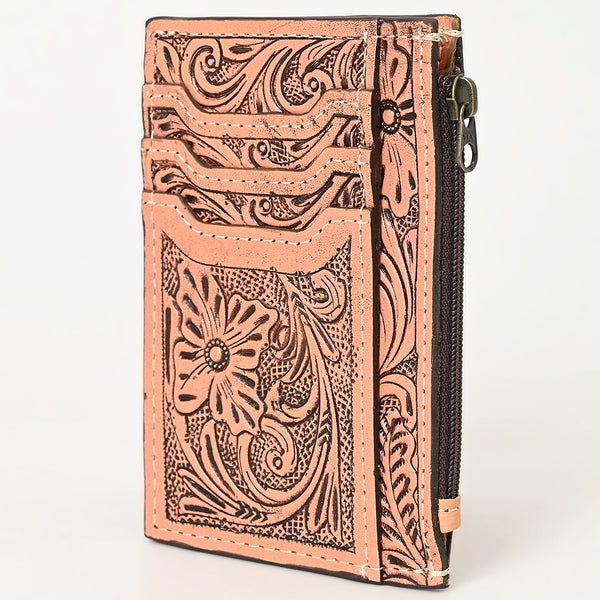 ADBG1506 American Darling Western Leather Card Holder Bag with Hand-Tooled Floral Carved Detail