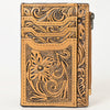 ADBG1506 American Darling Western Leather Card Holder Bag with Hand-Tooled Floral Carved Detail