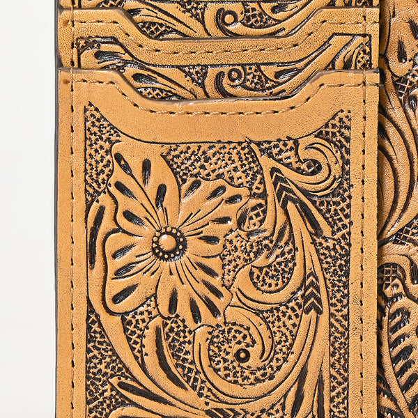 ADBG1506 American Darling Western Leather Card Holder Bag with Hand-Tooled Floral Carved Detail