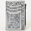 ADBG1506 American Darling Western Leather Card Holder Bag with Hand-Tooled Floral Carved Detail