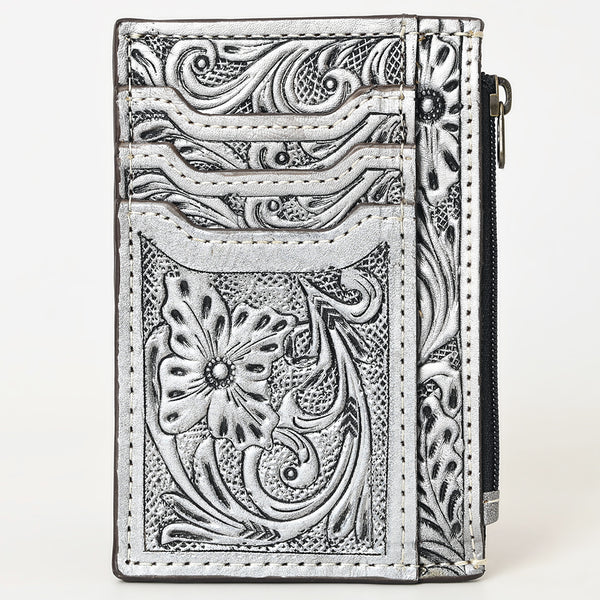 ADBG1506 American Darling Western Leather Card Holder Bag with Hand-Tooled Floral Carved Detail