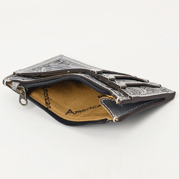 ADBG1506 American Darling Western Leather Card Holder Bag with Hand-Tooled Floral Carved Detail