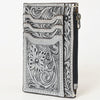 ADBG1506 American Darling Western Leather Card Holder Bag with Hand-Tooled Floral Carved Detail